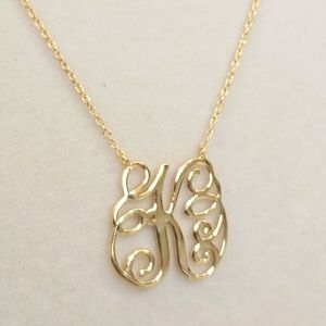 NWT Argento Vivo K Initial 18k Gold Plated Over 925 Sterling Silver Necklace
